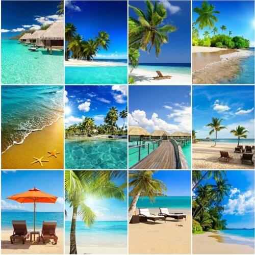 EverShine DIY Oil Picture By Numbers Scenery Hand Painted Landscape Wall Art Seascape Canvas Drawing Home Decor