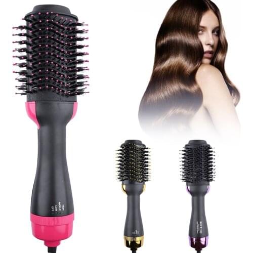 One-Step Hair Dryer Electric Hot Air Brush Hair Straightener for Women Roll and Straight Hot Air Comb Wet and Dry Hair Comb