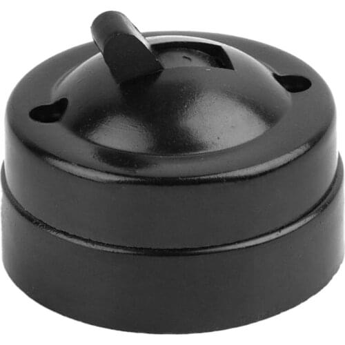 GTBL 6Pcs Retro Toggle Switch Flat Round Surface Mounted Single Control Wall Light Switch Old Style 6A250V AC