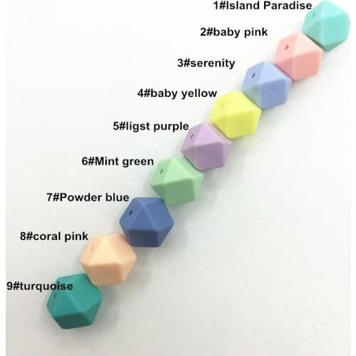 Hot 23.2mm Hexagon Silicone Beads - DIY large silicone Hexagon beads BPA free Silicone Beads without joint line 50pc/lot