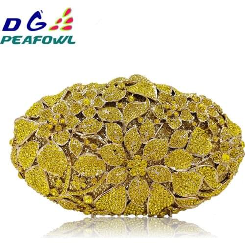 Crystal Flower Hollow Out Lady Diamond Bag Sparkly Rhinestone Banquet Wallet Women Evening Clutch Toiletry Case pochette Purse