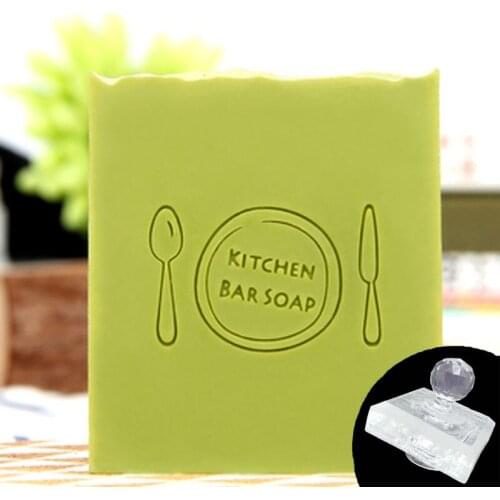 Kitchen Bar Soap Pattern Handmade Soap Stamp Transparent Natural Imprint Stamp for Diy Making Acrylic Stamps Chapters