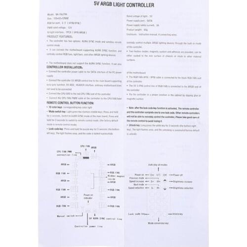 69HA PWM & ARGB LED Controller Hub 8 Ports 12V 4Pin Fan & 5V 3Pin Wireless IR Remote Adapter PMMA Case and Magnetic Standoff