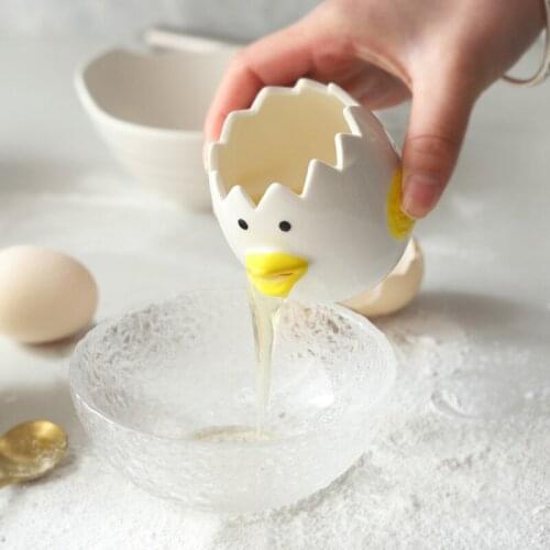 Creative Cute Cartoon Porcelain Egg White Separator Strainer Ceramic Yolk Props Household Kitchen Gadget Cooking Baking Tools