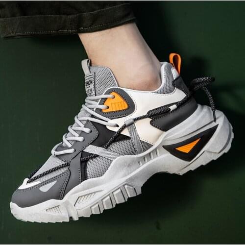 Mens Running Shoes Breathable Mesh Sneakers All-Match Men Chunky Shoes Casual Fashion Outdoor No-slip Lightweight Jogging Shoes