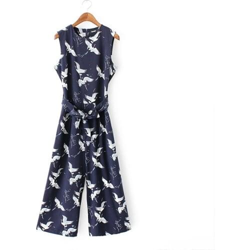 LFF50-8812 European style fashion summer sleeveless T-shirt printing Xianhe seven piece jumpsuit