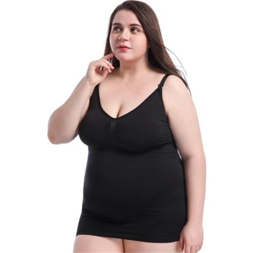Womens Extra Big Size Nursing Camisole Tank Top Maternity Breastfeeding Vest Breast Feeding Tops Elastic clip Down Wearing