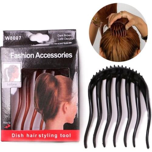 Fashion Women Hair Styling Clip Fluffy Stick Bun Plastic Braid Tool Ponytail Bump it UP Hair Styling Insert Comb Fluffy Comb