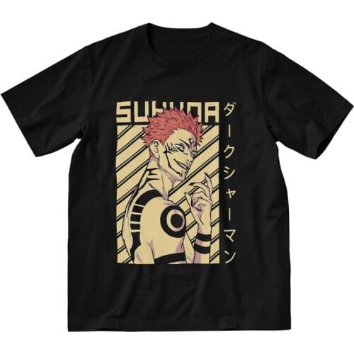 Jujutsu Kaisen T Shirt Men Cotton Print T-shirt Streetwear Tshirt Short Sleeve Gojo Satoru Yuji Itadori Ryomen Sukuna Tee Top