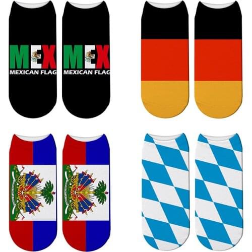 Mens 3d Printed National Flag Socks Women Casual National Flag Cotton Socks Stripe Fashion Flag Casual Sock Comfortable