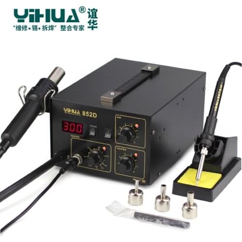 Diaphragm Pump Hot Air Soldering Station LED Display Soldering Iron Station 2 In 1 Functions YIHUA 852D