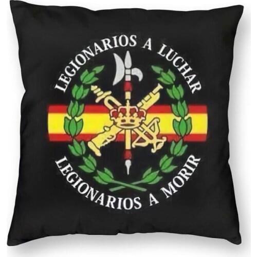 Custom Spanish Legion Square Throw Pillow Case Home Decorative 3D Two Side Print Coat of Arms of Spain Cushion Cover Living Room