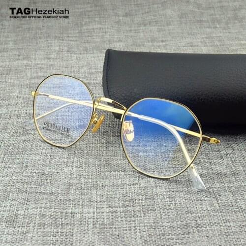 2018 New Titanium alloy round glasses frame women fashion brand eyeglasses frames men Student myopia optical glasses computer
