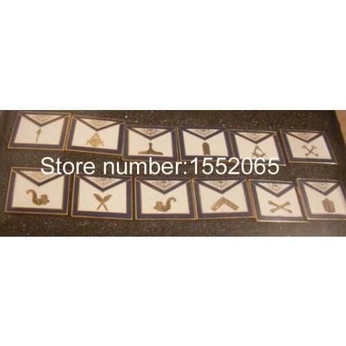 Factory Wholesale 12PCS differnt pins per pack 3/4" Brass material set of masonic apron lapel badge