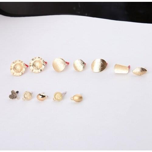 Wholesale Trendy 15pair/lot geometry ovals/rounds/heart/Polygon decoration fashion alloy stud earring diy jewelry making