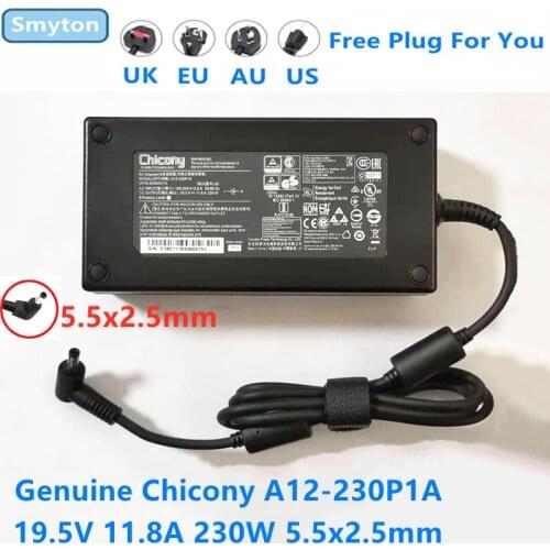 Genuine 19.5V 11.8A 230W 5.5x2.5mm Chicony A12-230P1A A17-230P1A A230A012L AC Adapter For MSI GS75 STEALTH-248 GS65 P65 Laptop