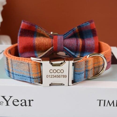 Grid 10 Big Dog Collar with Buckle Adjustable Pet Collar ID Tag Keychain Engraved for Small Medium Large Dogs Pitbull Leash