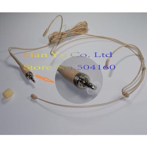 Professional Beige Headset Condenser Microphone Speech Headworn Microfone for Sennheiser Wireless System 3.5mm Screw Jack Mic