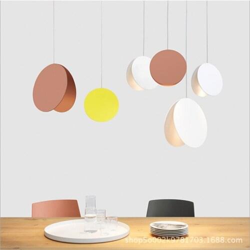 Simple post-modern round cake chandelier living room dining room bedside bar hotel study creative wall lamp chandelie