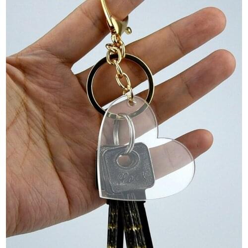 30 PCS Heart-shaped Acrylic Keychains Blank Acrylic Transparent Blank Set for DIY Projects Vinyl Valentines Day 649D