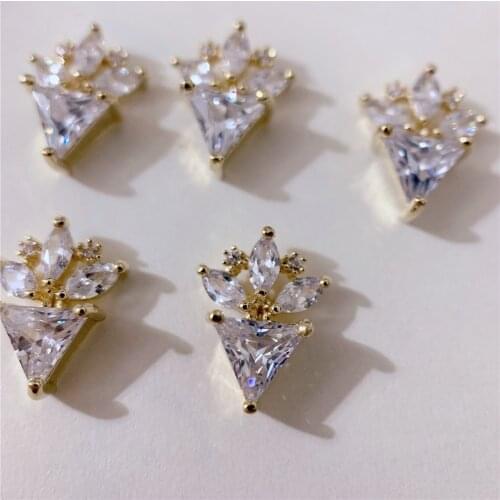 5pcs Luxury GS865 Crown alloy Zircon Nail Art Crystals Rhinestones decor jewelry supplies nails accessories decorations charms