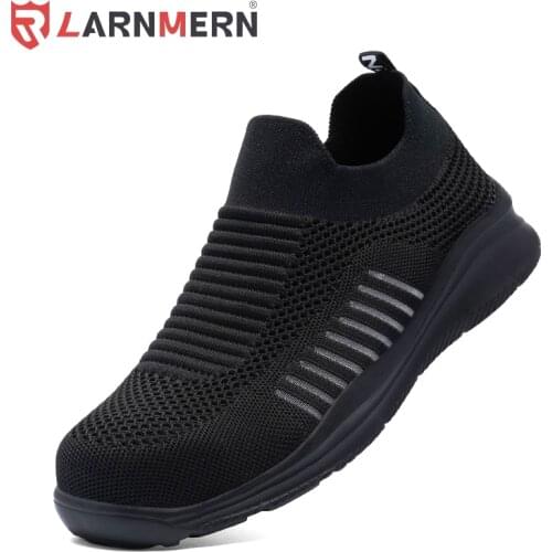 LARNMERN High-quality Mens Steel Toe Anti-Smashing Lightweight Breathable Construction Ultra-light Soft Bottom Safety Shoes