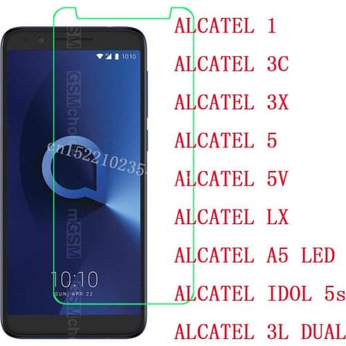 Tempered Glass 9H Explosion-proof Protective Film Screen Protector phone For ALCATEL 1 5V 5 3C LX 3X 3L DUAL SIM A5 LED IDOL 5s