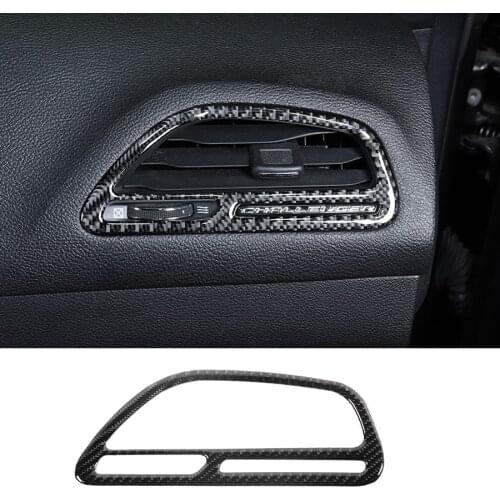 NHAUTP 1Pcs Carbon Fiber Trim Sticker For Dodge Challenger 2015-2020 Co-pilot Air Conditioner Outlet Vent Decoration
