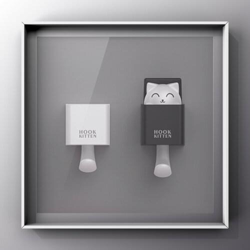 1 Pcs High quality Wall Strong Suction Cup Cute cat Towel Hats Bag Key Hook Hangers Vacuum Sucker Fridge sticker Nano tape