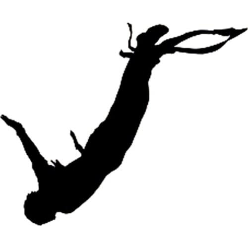 14.7CM*12CM Interesting Bungee Jumping Guy Extreme Sports Car Sticker Vinyl Black/Silver S9-0999