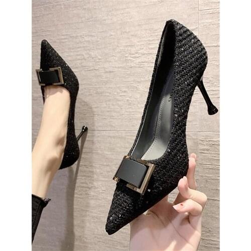 2021 spring and autumn new ladies all-match small fresh high heels pointed toe shallow mouth stiletto single shoes