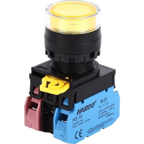 22mm IDEC Similar Illuminated Push Button Self-Resetting Switch LED Lighting On-Off Waterproof 6V 12V 24V 220V