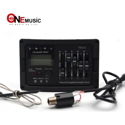 5 Band Acoustic Guitar Preamp EQ Equalizer Classical Acoustic Guitar Amplifier Digital Chromatia Blend Tuner Piezo Pickup