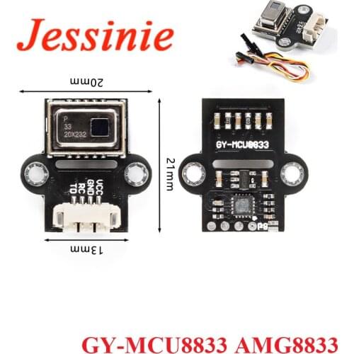 AMG8833 IR 8*8 Thermal Imager Dot Matrix Temperature Sensor Module 8x8 Infrared Camera Serial Port For Arduino GY-MCU8833