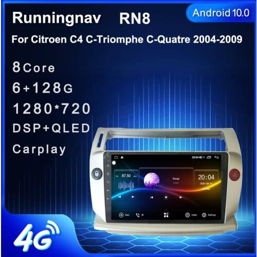 4G LTE Android 10.1 For Citroen C4 C-Triomphe C-Quatre 2004-2009 Multimedia Stereo Car DVD Player Navigation GPS Radio
