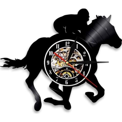 Rider Horse Animal Gift For Men Women Wall Clock Vinyl Record Art Decor Handmade Vintage Clocks