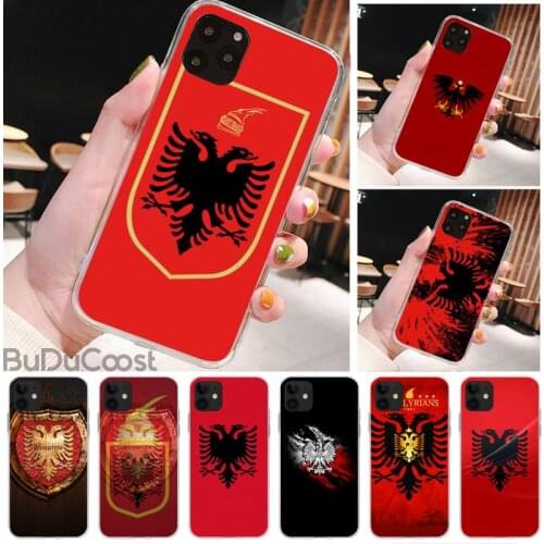 Riccu Albania Albanians Flag Phone Case For iPhone 11 12 pro XS MAX 8 7 6 6S Plus X 5S SE 2020 XR cover