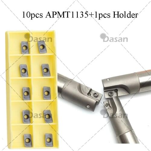 10pcs APMT1135 CNC Carbide Inserts and 1pcs BAP300R C10 C12 C14 C16 C20 Indexable CNC End Mill Holder cnc milling cutter set