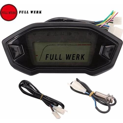 Plastic 12V Motorcycle LCD Digital Speed Meter Instrument Panel Odometer Stopwatch for 2-4 Cylinder Modification Accessories