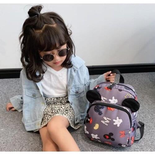 Disney Children School Bag 3-6 years old Kindergarten Backpack Boy Backpack Girl Baby Bag Travel Cartoon Green Mickey Bag