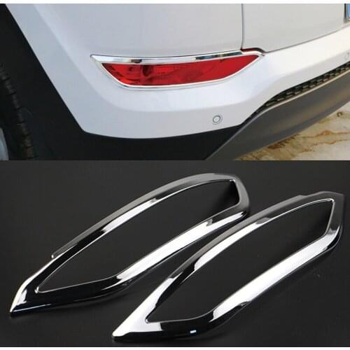 For Hyundai Tucson 2015 2016 2017 2018 Accessories ABS Chrome Car Exterior Front and Rear Fog Light Lamp Cover Trim 4pcs