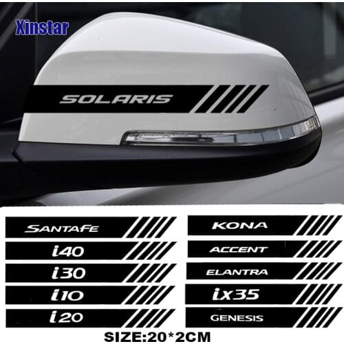 2pcs Car Rearview Mirror Sticker For Hyundai i10 i20 i30 i40 ix35 TUCSON Elantra SONATA GENESIS SOLARIS VEOSTER TRITON ACCENT