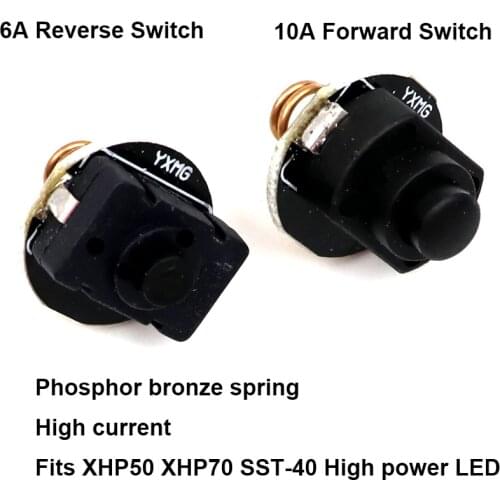 20mm 6A 10A High current Reverse Forward Flashlight Clicky Switch for XHP50 XHP70 SST40 high power LED phosphor bronze spring