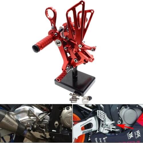 CNC Aluminum Motorcycle Rear Adjustable Rear Sets Set Footrests For BMW S1000RR HP4 2009-2014 2011 2012 2013