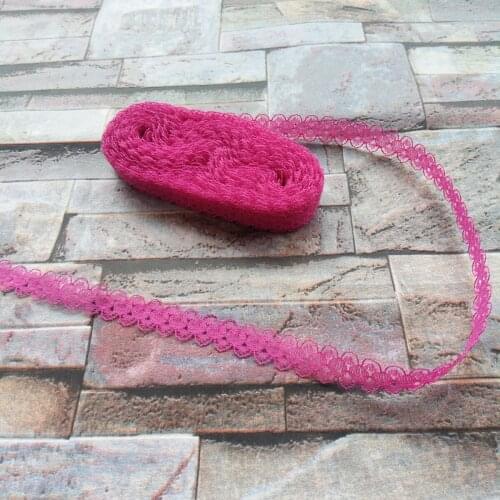 Beautiful Hot 10 yards 15mm Width Deep Rose Lace Ribbon Lace embroidery DIY Decoration For Clothes Sewing Accessories