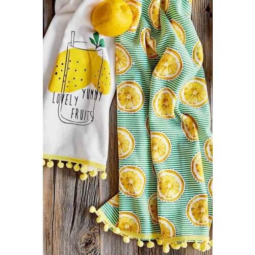 Kitchen Hand Towel Microfiber 2pcs Set Colorful Special Design %100 Cotton Compressed Luxury Made in Turkish