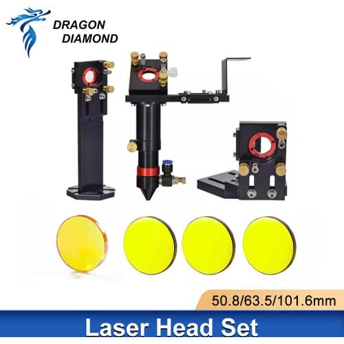 DRAGON DIAMOND CO2 Laser Head Set + 1 Pcs Focusing Lens + 3 Pcs Si / Mo Mirrors Integrative Mount For Engraver Cutting Machine