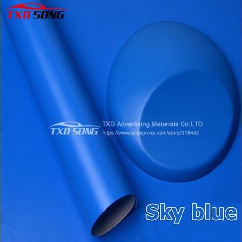 10/20/30/40/50/60X152CM/Lot Sky blue Matt Vinyl Sticker Matt car wrap vinyl film with air drains Matte Vinyl Wrap Sticker