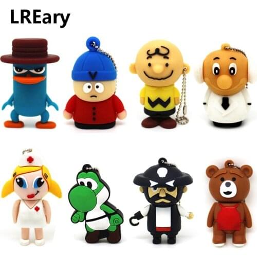 Cute nurse Pen drive 4gb USB Flash Drive 64gb 32gb 16gb 8gb funny Perry the Platypus pendrive memory stick Ted bear/Pirate