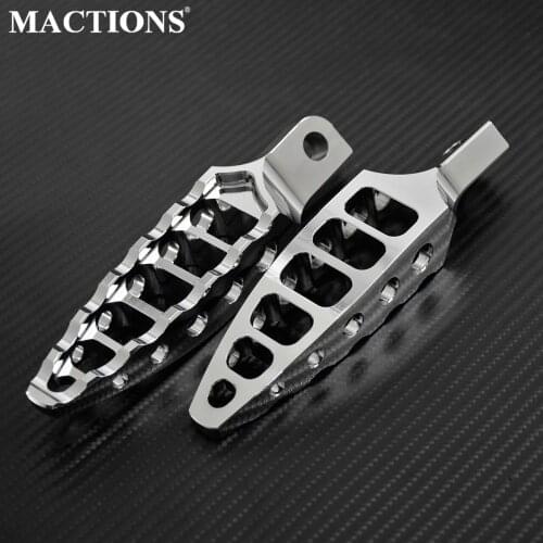 Motorcycle CNC Footrests 45 Degrees Male-Mount Foot Pegs Chrome Pedal For Harley Touring Softail Dyna Sportster XL1200 883 Glide